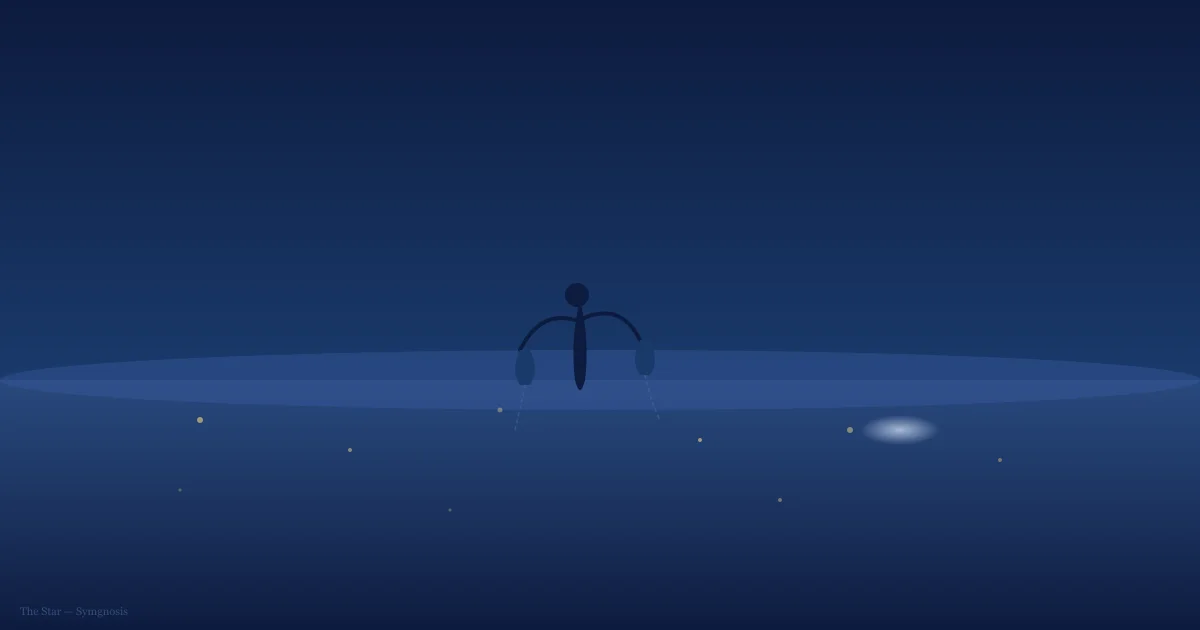 A figure kneeling by water, pouring from two vessels — one into the earth, one into a pool